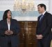 La líder de un bloque de oposición de Venezuela, Dinorah Figuera, habla junto al secretario de Estado de Estados Unidos, Marco Rubio, durante una reunión este viernes .
