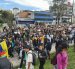 La marcha avanzó por la calle 12 de Octubre luego de intentar avanzar a la Plaza Grande.