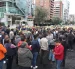 Los taxistas se concentraron en la avenida Shyris y Portugal, en el norte de Quito, este 19 de octubre de 2026.
