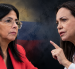 Delcy Rodríguez es la actual presidenta interina de Venezuela y María Corina Machado es premio Nobel de la Paz 2025.