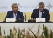 Los presidentes de Ecuador, Lenín Moreno, y de Colombia, Iván Duque participan este miércoles en la reunión.