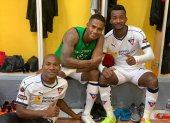 Antonio Valencia (i) analiza su continuidad en Liga de Quito, equipo que no contará con Jefferson Orejuela (d).