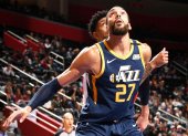 Rudy Gobert, jugador de los Jazz, quien dio positivo por coronavirus.