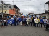El cortejo fúnebre recorrió Naranjal antes del entierro del exmarcapunta de Emelec