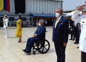 El presidente, durante la sesión solemne en la Armada del Ecuador.