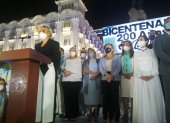 Cynthia Viteri, alcaldesa de Guayaquil, en el acto solemne.