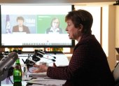 La titular del FMI, Kristalina Georgieva, durante una videoconferencia en días pasados.