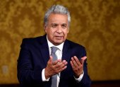 El presidente de Ecuador, Lenín Moreno, habla durante entrevista con Efe, el 22 de enero del 2021, donde dijo que traspasará el gobierno con "las cuentas en orden" y no como "emboscada" como la que, asegura, heredó de su predecesor en 2017.