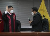 Autoridad. Iván Saquicela jura en el cargo de presidente de la Corte Nacional de Justicia.