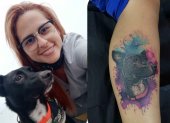 Zullybert González se grabó en su pierna derecha la imagen de su perro Kreus.
