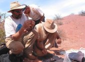 Hasta ahora se han hallado restos fósiles de 10 especies de este temible depredador en la Patagonia. En la imagen el registro de otro hallazgo paleontológico en el sur de Argentina.