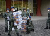 Los militares se encargaron del transporte y custodia del material electoral.
