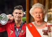 Cristiano Ronaldo y la Reina Isabel II de Inglaterra.