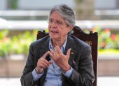 El presidente ecuatoriano, Guillermo Lasso, habla este 28 de octubre durante una entrevista con Efe en Quito (Ecuador).