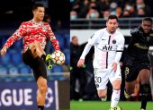 Cristiano Ronaldo (izquierda) ha cambiado de aires y se marchó de Turín a Manchester y Messi abandonó su Barcelona de siempre por el París Saint Germain francés.
