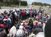 Indígenas obstaculizaron la vía en los sectores de Romerillo y el Chasqui, Latacunga.