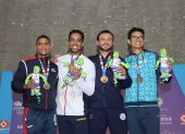 Acevedo terminó con moretones, pero feliz, tras colgarse el único oro de Ecuador en el kumite -84 kg.