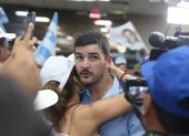 Política. El entonces candidato a la Alcaldía de Guayaquil, Aquiles Álvarez, en un acto público, frente a simpatizantes y comunicadores sociales.