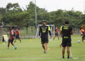 Pablo Trobbiani en uno de los entrenamientos de la Sub-19 en el Parque Samanes.