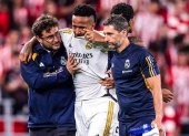 Militao salió con mucho dolor en el duelo ante el Athletic Club.