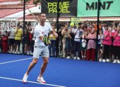 Cristiano Ronaldo en la inauguración del proyecto en Oeiras, Portugal.