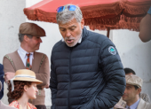 George Clooney durante el rodaje de The boys in the boat