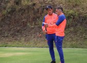 Sebastián Beccece (d) junto al profesor Miguel Bravo de la Sub-20 de la Tricolor