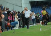 Jorge Célico evidenció el malestar luego de fallar el penal de Emelec contra Macará
