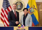 La canciller de Ecuador Gabriela Sommerfeld y  el embajador Jamieson Greer, representante Comercial de los Estados Unidos (USTR)
