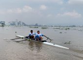 Paulo Salavarría y su hijo Cristophe entrenan de martes a domingo.