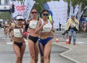 La ecuatoriana Paula Torres (i) en la reciente prueba del domingo pasado en Polonia, donde se coronó tras hacer marca de 1:28:29  en los 20 km damas.
