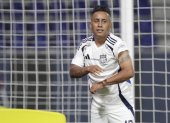 Christian Cueva festejó su tanto de penalti en el Universidad Católica vs. Emelec.