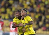 Jandry Gómez (d) anotó el prime gol de Barcelona SC en el duelo ante Leones FC.