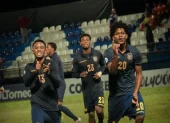 Festejo de la selección sub 17 de Ecuador que clasificó al Mundial Sub 17.