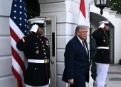 El presidente Donald Trump, previo a recibir una visita oficial en la Casa Blanca