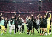 El festejo del PSG al llegar a su segunda final de la Champions.