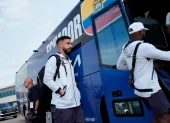 Hernán Galindez arquero de la Selección de Ecuador a su llegada a Kansas.