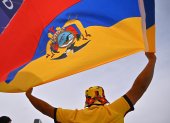 Un hincha de Ecuador en el estadio de Kansas City.