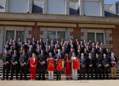 Los reyes Felipe VI y doña Letizia, la princesa de Asturias y la infanta Sofía, recibieron este lunes 20 de julio en el Palacio de la Zarzuela a la selección española.