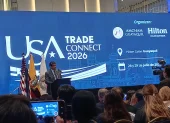 El ministro de Producción, Luis Alberto Jaramillo, en el foro USA Trade Connect 2026.