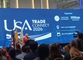 Nery Merejildo, presidenta del directorio de AmCham Guayaquil en el foro USA Trade Connect 2026.
