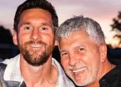 Lionel Messi junto a su padre, Jorge Messi, quien falleció a los 68 años en Rosario, Argentina.