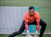 José Contreras el arquero de Barcelona SC en un entrenamiento.