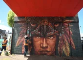 Cultura y color transforman este intercambiador de la av. Galo Plaza Lasso.