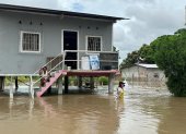 Imagen de archivo de una inundación en Colimes, provincia de Guayas.