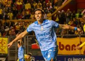 Franco Posse puso el primer gol de Macará ante Aucas.