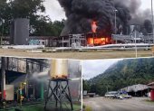 El incendio ocurrido en la estación de bombeo N.° 4 de Baeza, del Sistema de Oleoducto Transecuatoriano.