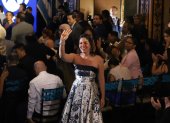 La alcaldesa Tatiana Coronel arriba al Salón de la Ciudad para la Sesión Solemne del 9 de Octubre.