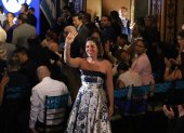 La alcaldesa Tatiana Coronel arriba al Salón de la Ciudad para la Sesión Solemne del 9 de Octubre.
