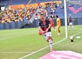 Quintana de Independiente del Valle y su gol ante Aucas.